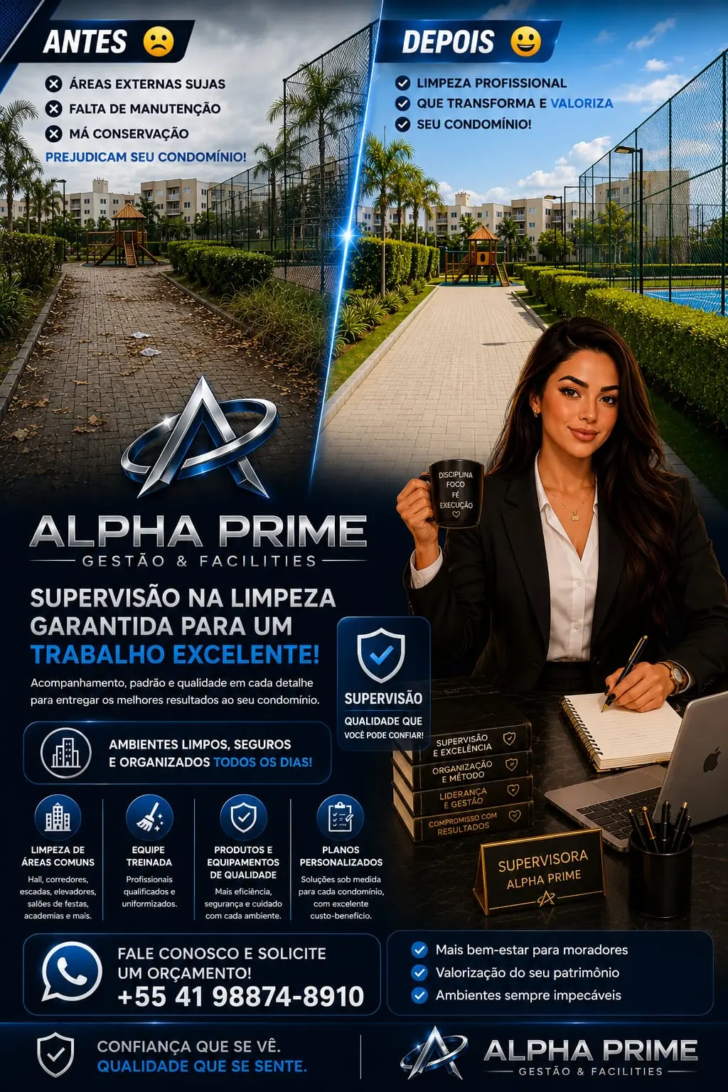 Transformação de área comum com limpeza e conservação profissional